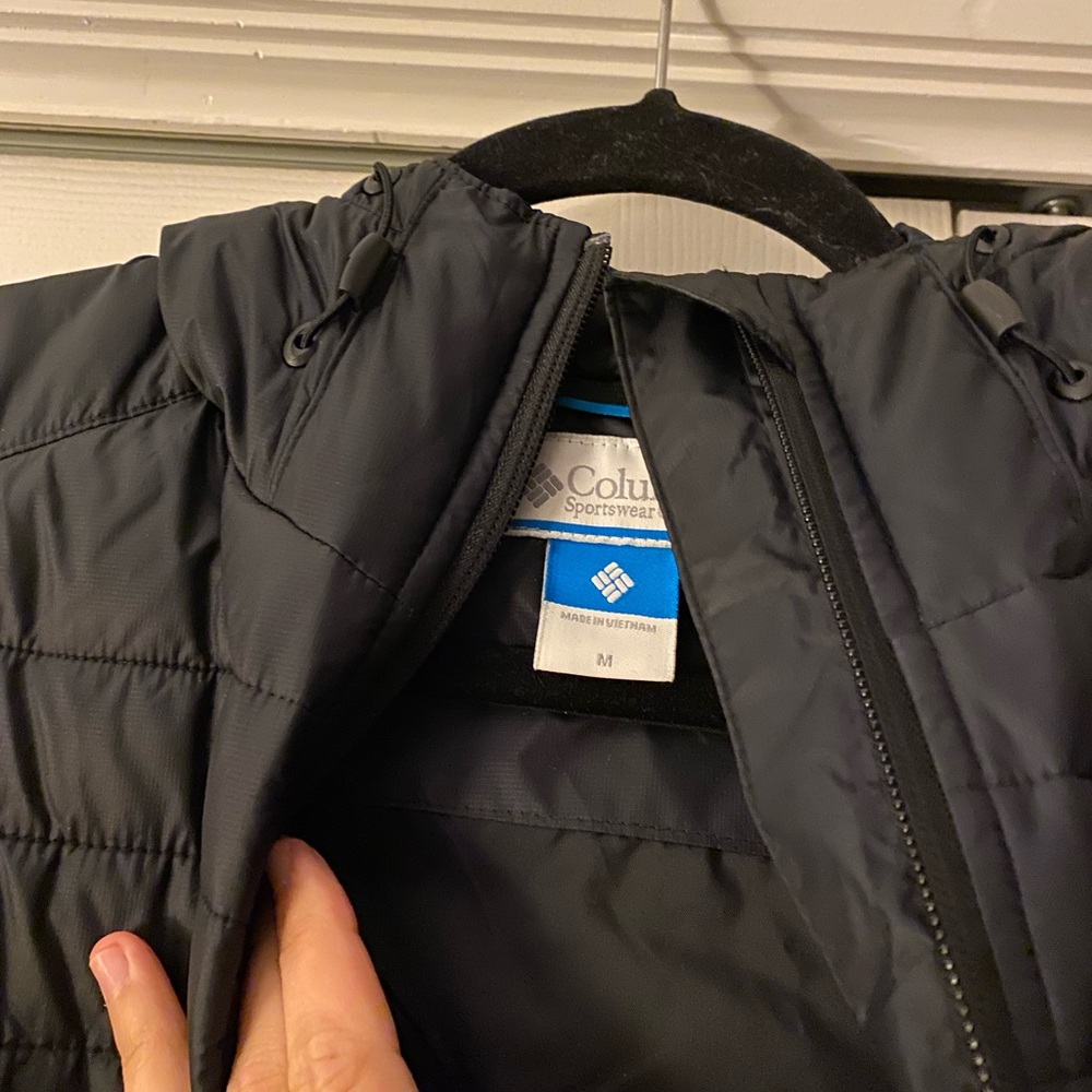 Columbia Powder Pillow Black Puffer Hooded Jacket Woman’s Size Medium Ski Snow - Picture 3 of 6